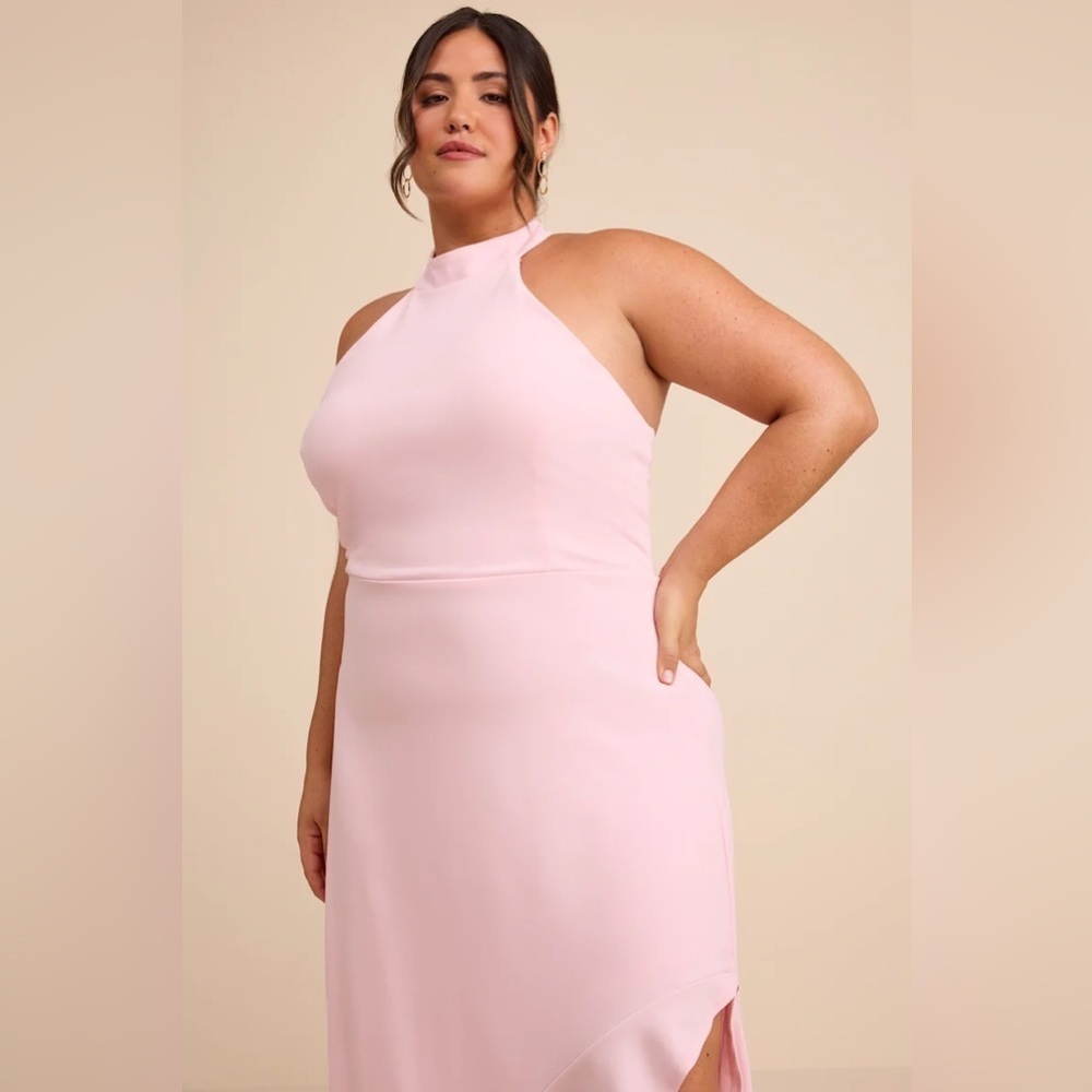 Lulus Majestic Perfection Light Pink Ruffled Halter Maxi Dress - Picture 6 of 14